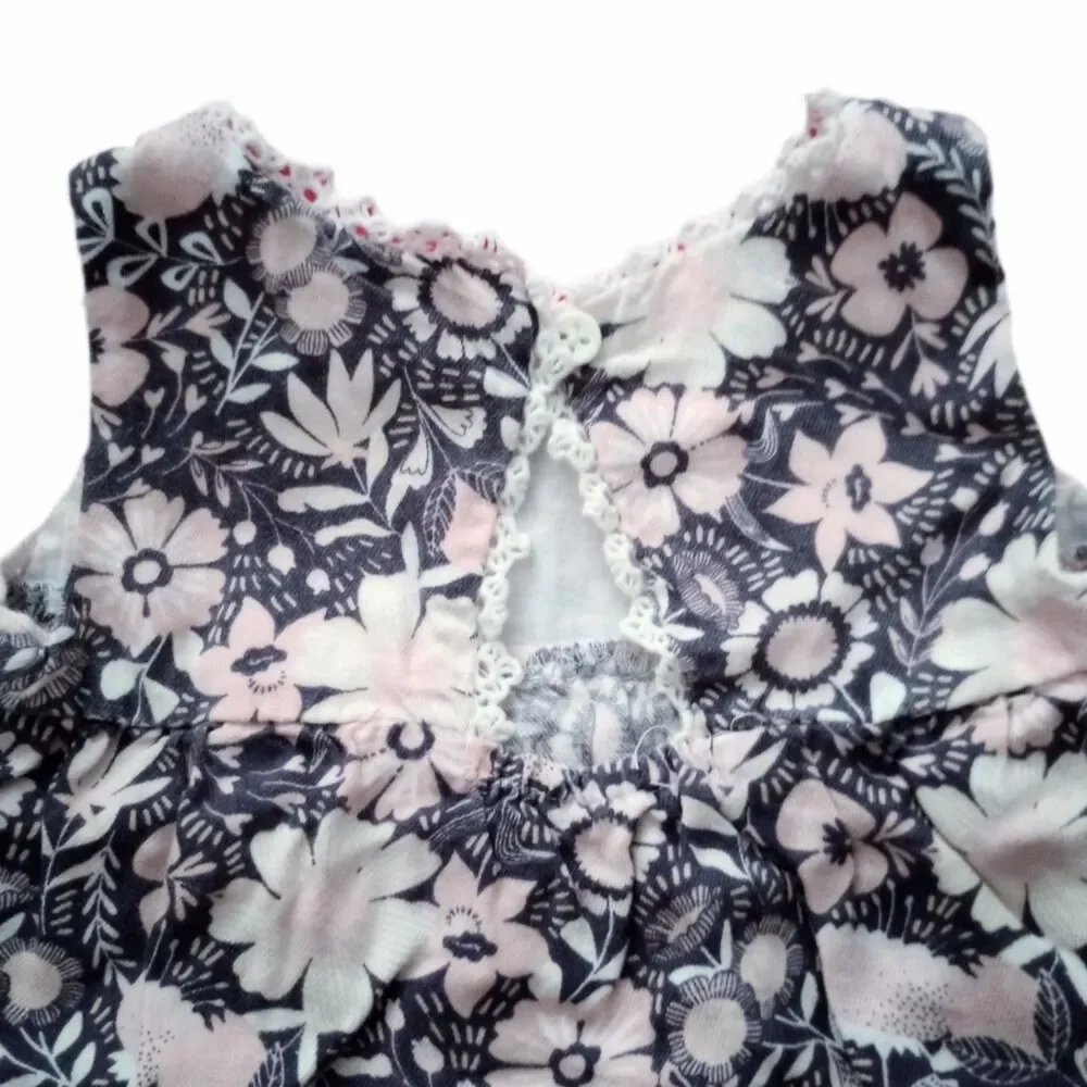 6pc Infant Girl Clothing Lot Baby Romper Dress Pants Bloomers sz 6-12M